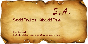 Stánicz Abiáta névjegykártya